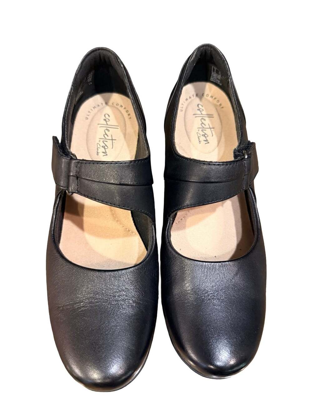 Clarks Emslie Lulin Mary Jane Pumps Size 5.5 Black Leather